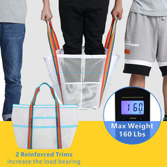 Borsa da spiaggia di grande capacità per viaggi di vacanza - Borsa a tracolla portatile in rete