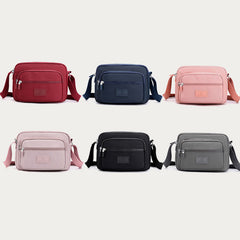 4-Zip Crossbody Bag – Lightweight Nylon Purse for Women