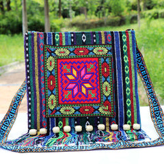 Folk Custom Shoulder Bag for Women – Vintage Embroidery Canvas Crossbody Bag