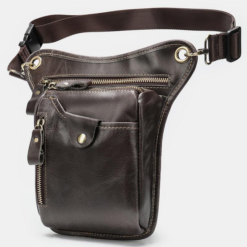 Genuine Leather Retro Sport Waist Bag – Classic Style Meets Practical Functionality