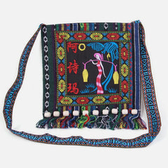 Folk Custom Shoulder Bag for Women – Vintage Embroidery Canvas Crossbody Bag
