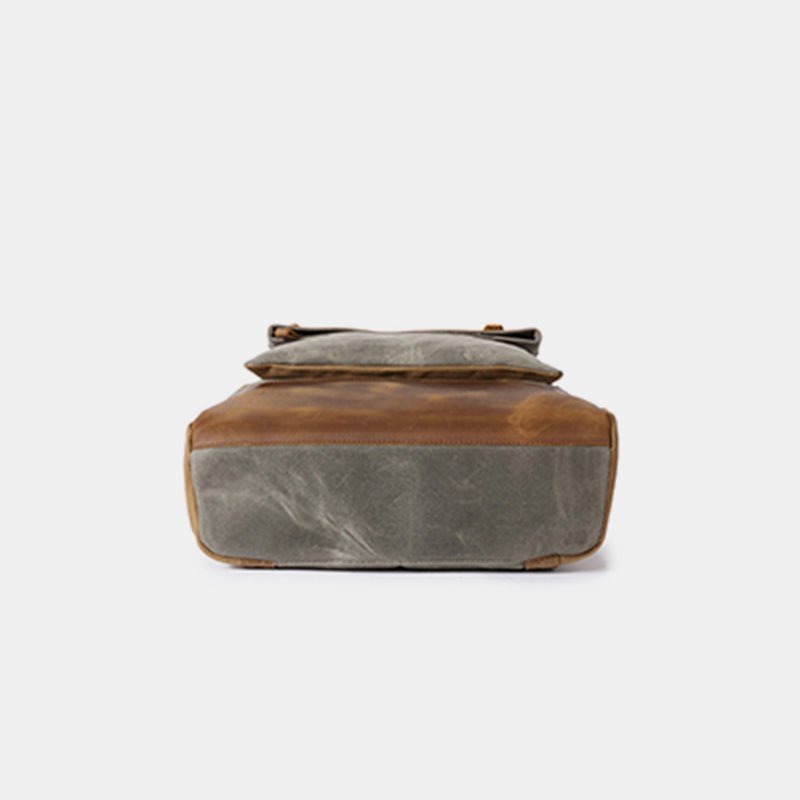 Canvas Leather Backpack Rucksack – Fits 15.6" Laptops | Perfect for College, Weekend Travel, and Daily Use - VOTVO