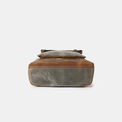 Canvas Leather Backpack Rucksack – Fits 15.6" Laptops | Perfect for College, Weekend Travel, and Daily Use - VOTVO