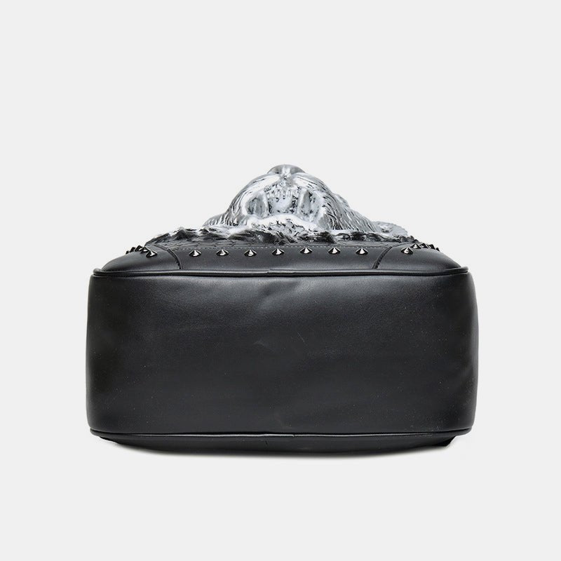 3D Animal Head Studded Leather Backpack – Cool Laptop College Bookbag - VOTVO