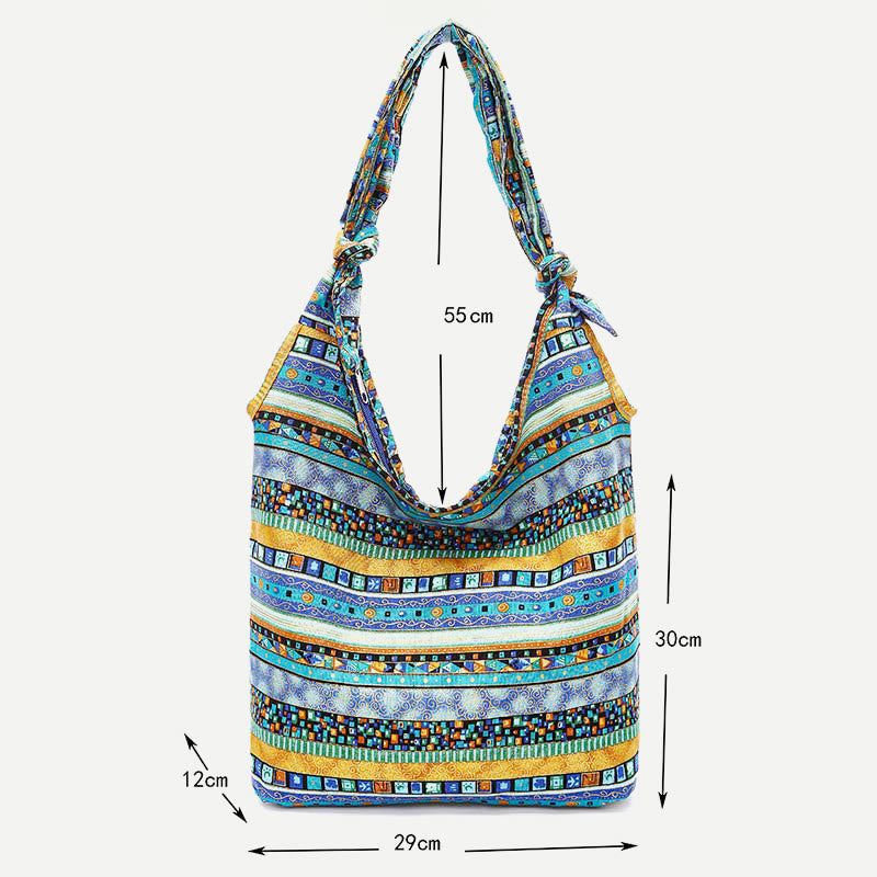 Large Capacity Canvas Shoulder Bag for Women – Colorful Crossbody Handbag