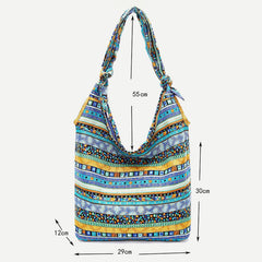 Borsa a tracolla in tela di grande capacità per donna - Borsa a tracolla colorata