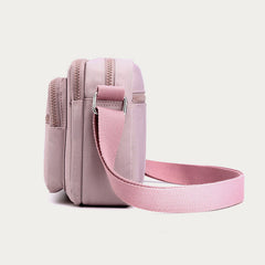 4-Zip Crossbody Bag – Lightweight Nylon Purse for Women