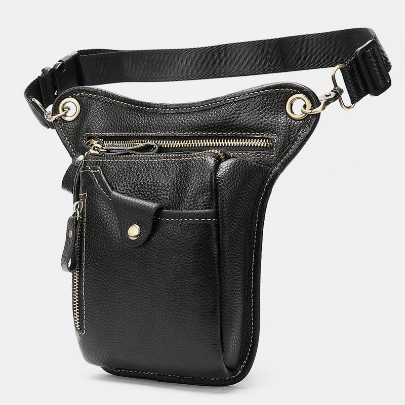 Genuine Leather Retro Sport Waist Bag – Classic Style Meets Practical Functionality