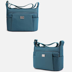 Crossbody Plaid Nylon Tote Bag for Women – Multi-Pocket Waterproof Purse