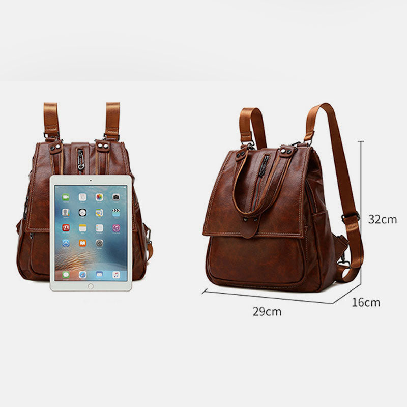 Women's Fashion Backpack Purse - Multifunctional PU Leather Shoulder Bag with Adjustable Strap