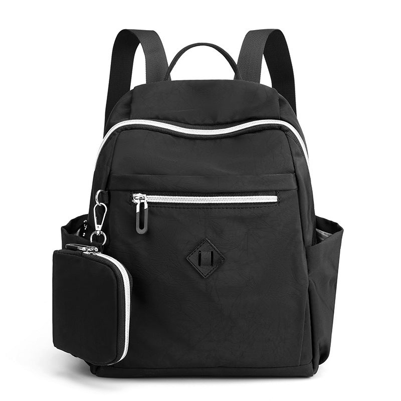 Zaino da donna in nylon con piccolo portamonete – Borsa da viaggio casual da giorno