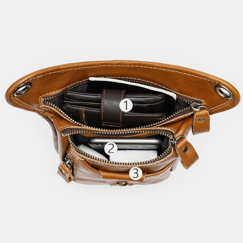 Genuine Leather Retro Sport Waist Bag – Classic Style Meets Practical Functionality - VOTVO