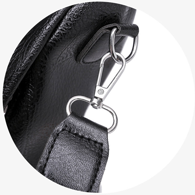 Zaino convertibile in pelle da donna - Zaino da viaggio antifurto e borsa a tracolla
