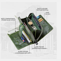 Genuine Leather Multifunctional Anti - theft Wallet for Women – RFID Protection, Card Slots & Zippered Coin Pocket - VOTVO