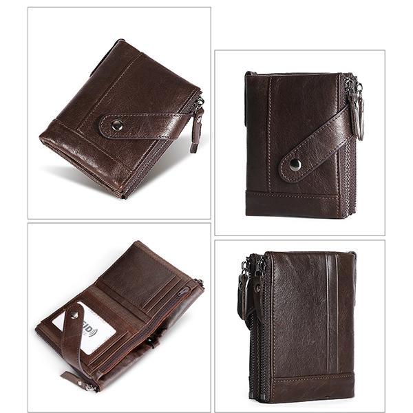 Genuine Leather RFID Small Wallet – Compact and Secure