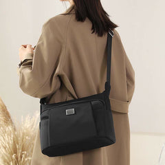 Crossbody Plaid Nylon Tote Bag for Women – Multi-Pocket Waterproof Purse