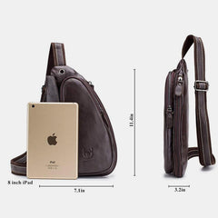 Anti-theft Slim Sling Bag for Men | Genuine Leather Crossbody Chest Bag