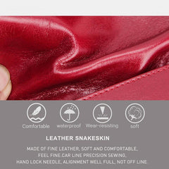 Cartera retro antirrobo triple de cuero genuino con RFID para mujer