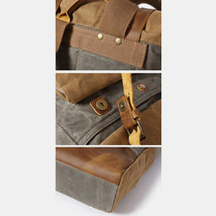 Canvas Leather Backpack Rucksack – Fits 15.6" Laptops | Perfect for College, Weekend Travel, and Daily Use