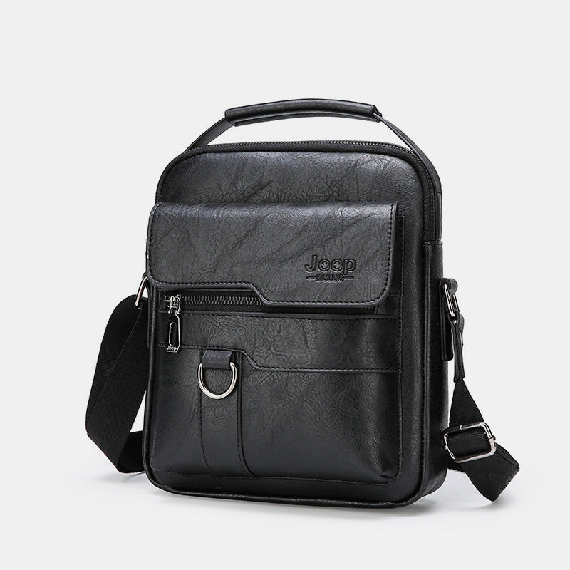 Lightweight PU Leather Messenger Bag – Slim Business Briefcase for Men