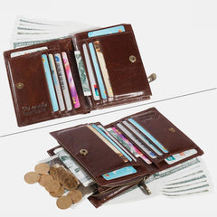 Anti-Theft Multi-Slot Small Wallet for Men – Genuine Leather, Secure & Compact Design