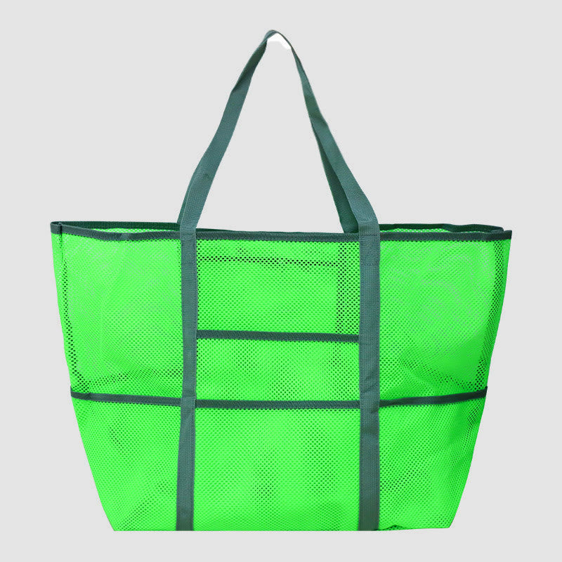 Large Capacity Beach Bag for Holiday Travel – Portable Mesh Shoulder Bag