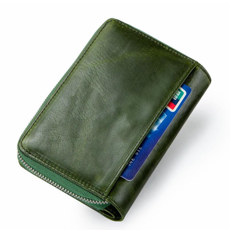 Genuine Leather Two Fold Multi - function Short Wallet - VOTVO