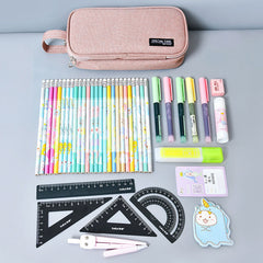 Astuccio portapenne in tela di grande capacità - Astuccio portapenne resistente per ufficio e scuola