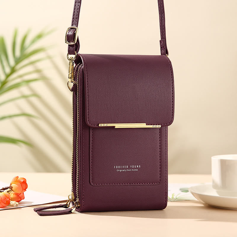 Lightweight Leather Phone Purse - Mini Crossbody Shoulder Bag & Cell Phone Pouch for Women