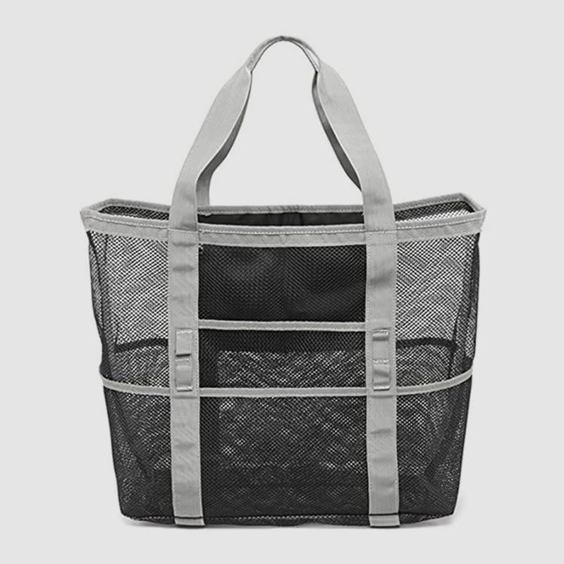 Large Capacity Beach Bag for Holiday Travel – Portable Mesh Shoulder Bag
