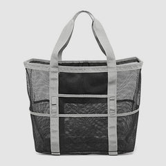 Borsa da spiaggia di grande capacità per viaggi di vacanza - Borsa a tracolla portatile in rete