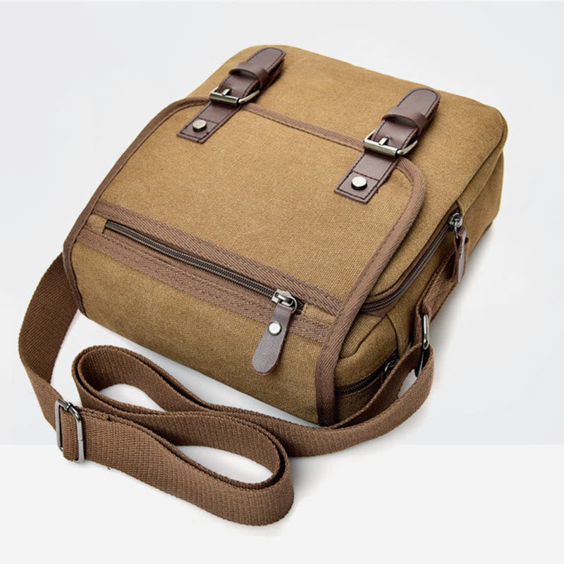 Retro Canvas Messenger Bag for Men – Crossbody Shoulder Bag for Business & Travel
