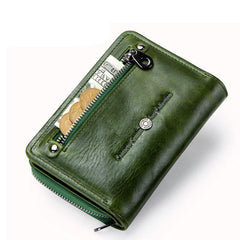 Genuine Leather Two Fold Multi - function Short Wallet - VOTVO