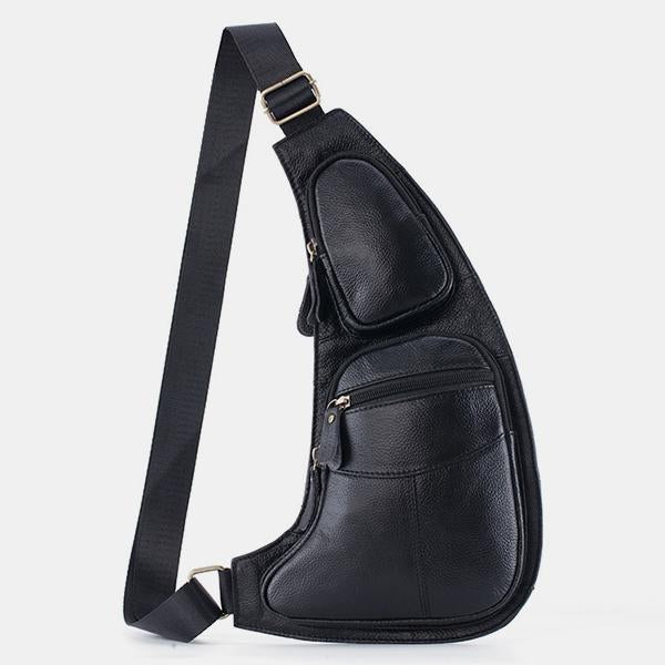 Vintage Genuine Leather Chest Sling Bag – Stylish Messenger Bag for Men
