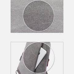 Canvas Sling Bag Crossbody Backpack – Casual Rucksack with USB Charging Port - VOTVO