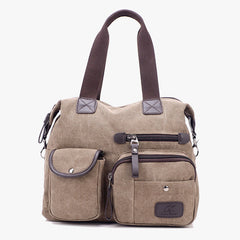 Borsa tote in tela resistente in stile britannico, di grande capacità, per le donne: elegante e pratica per lo shopping, i viaggi e l'uso quotidiano.