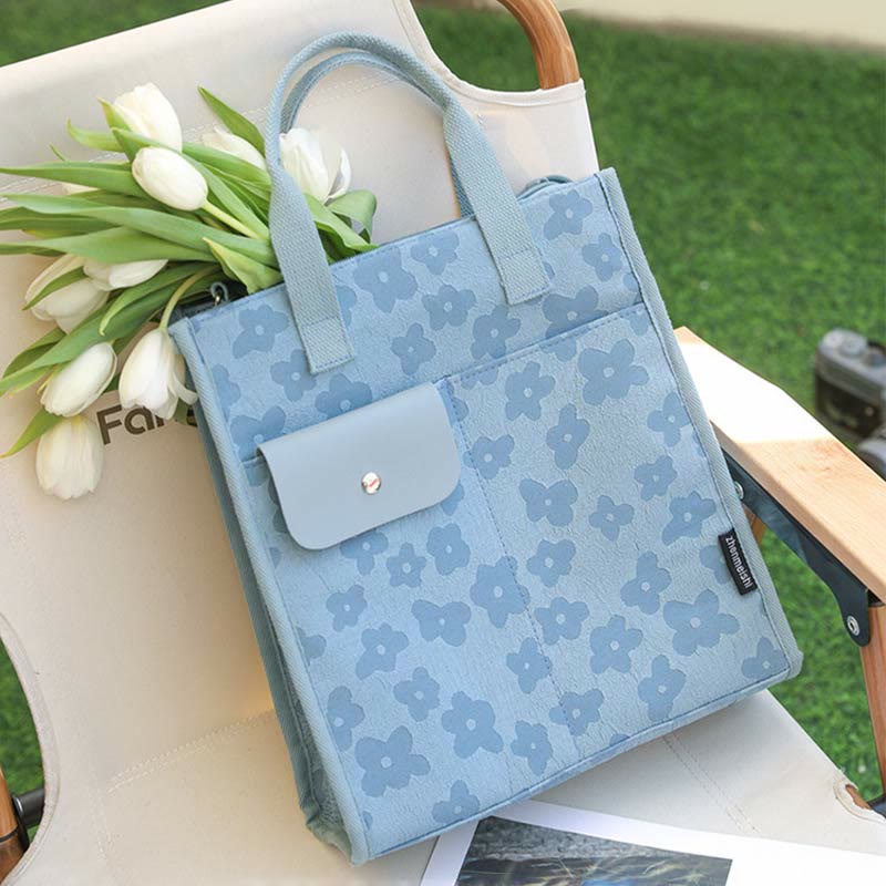 Floral Crossbody Tote Bag – Cute Nylon Shoulder Purse for Office & Daily Use - VOTVO