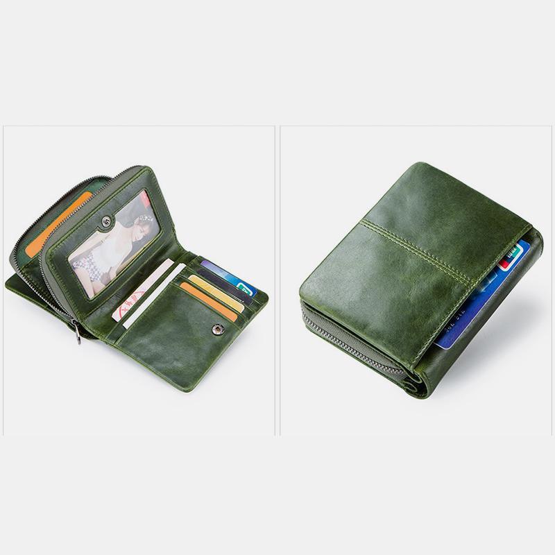 Genuine Leather Multifunctional Anti - theft Wallet for Women – RFID Protection, Card Slots & Zippered Coin Pocket - VOTVO