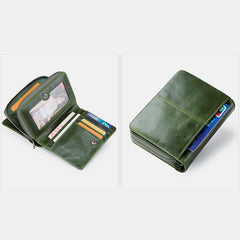 Genuine Leather Multifunctional Anti - theft Wallet for Women – RFID Protection, Card Slots & Zippered Coin Pocket - VOTVO