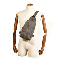 Canvas Sling Bag Shoulder Chest Pack for Men – Travel Hiking Crossbody Daypack