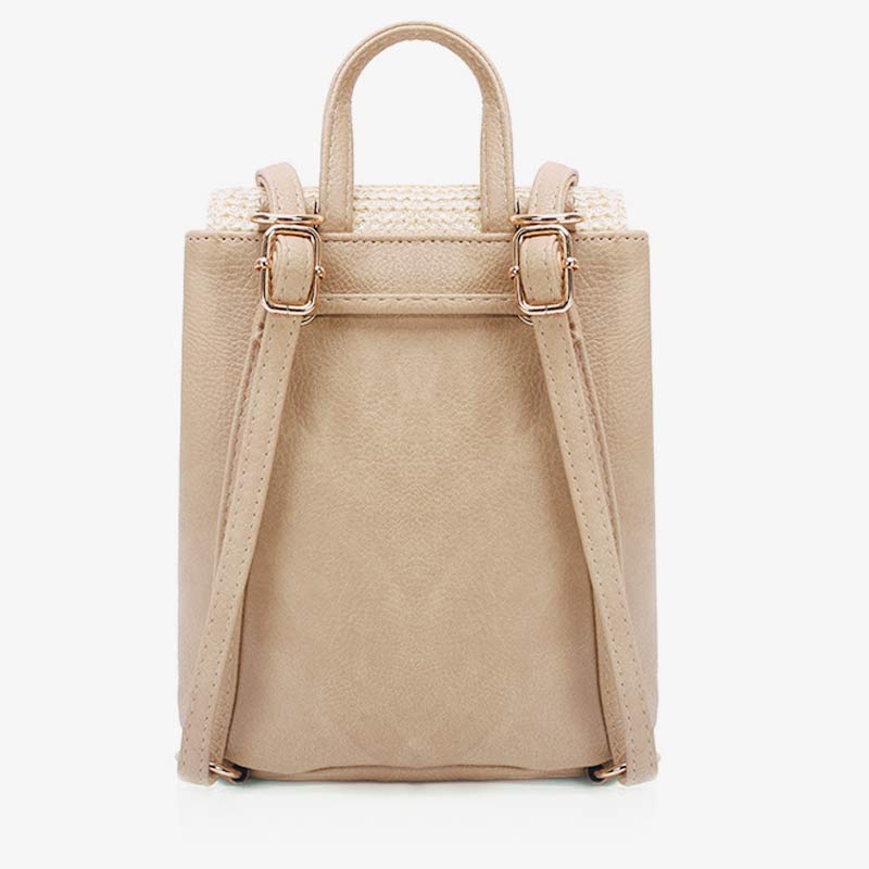 Women’s Straw Backpack – Summer Beach Woven Drawstring Handbag - VOTVO