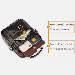 Casual Vintage Genuine Leather Crossbody Bag for Men – Adjustable Strap and Multiple Pockets