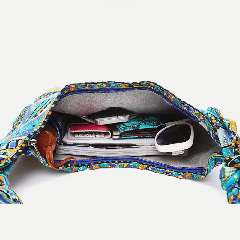 Large Capacity Canvas Shoulder Bag for Women – Colorful Crossbody Handbag