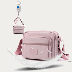 4-Zip Crossbody Bag – Lightweight Nylon Purse for Women