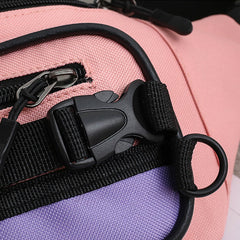 Contrast Color Crossbody Waist Bag for Girls - Stylish Canvas Sling Purse