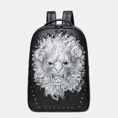 3D Animal Head Studded Leather Backpack – Cool Laptop College Bookbag - VOTVO