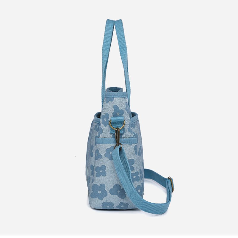 Floral Cute Printing Crossbody Purse – Large Canvas Handbag for Commuting - VOTVO