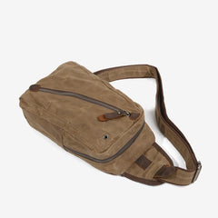 Canvas Sling Bag Shoulder Chest Pack for Men – Travel Hiking Crossbody Daypack