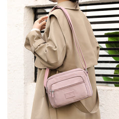 4-Zip Crossbody Bag – Lightweight Nylon Purse for Women