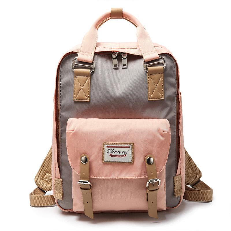 Large Capacity Colorblock Waterproof Backpack – School & Travel Laptop Bag